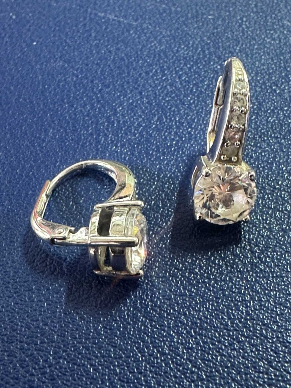 925 Silver CZ Leverback Earrings - Look Like A Million Bucks!